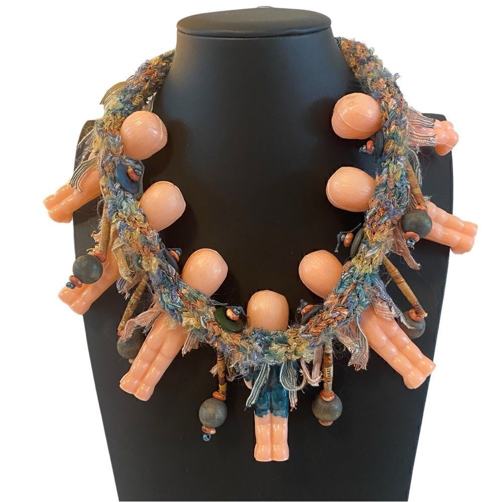 Artisan Made Wholly Original Kewpie Doll Collar Necklace. Fabulously Weird!! - Picture 4 of 5